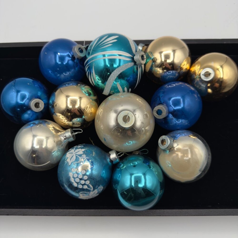 Vintage Mercury Glass Christmas Ornaments Rauch Made in USA